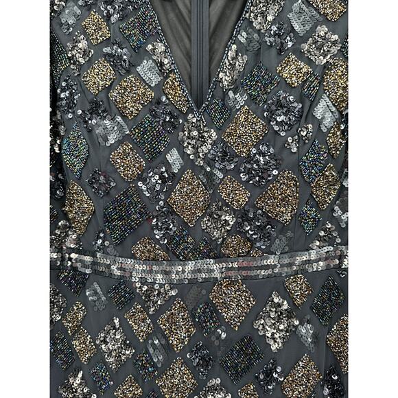 Mac Duggal Geo Embellished Midi Sheath Dress Size 12 Style 5472 - Picture 6 of 11